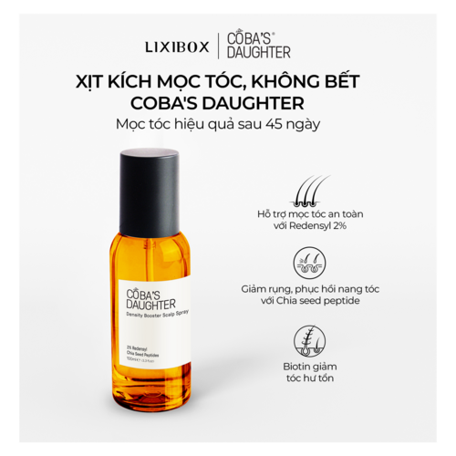 Xịt Hỗ Trợ Mọc Tóc CoBa's Daughter Density Booster Scalp Spray - Không Bết Tóc -100ml