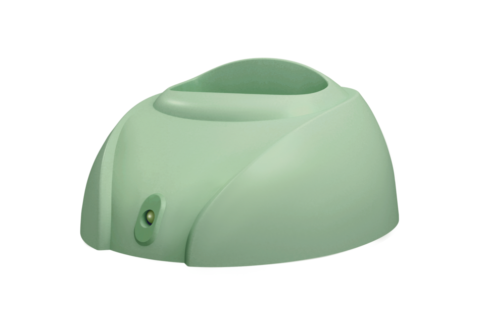 Đế Sạc Máy Rửa Mặt Massage Halio Multi-Task Cleansing & Massaging Device With Red Blue Light Therapy 5 In 1 - Sage Green, thiết kế hiện đại, màu xanh sage, lý tưởng cho việc sạc và bảo quản sản phẩm chăm sóc da.