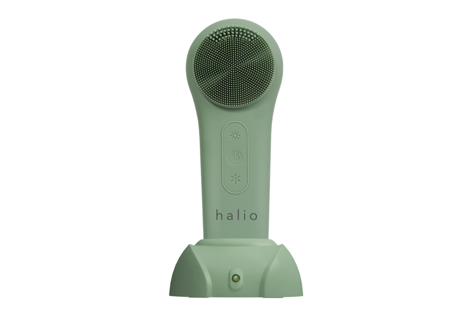 Máy Rửa Mặt Massage Tích Hợp Liệu Pháp Ánh Sáng và Nhiệt Halio Multi-task Cleansing & Massaging Device with Red Blue Light Therapy 5 in 1 - màu xanh ngọc, thiết kế hiện đại với các nút điều khiển dễ sử dụng, phù hợp cho việc chăm sóc da mặt toàn diện.