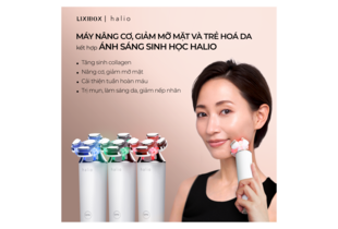 Máy Nâng Cơ, Giảm Mỡ Mặt & Trẻ Hoá Da kết hợp Ánh Sáng Sinh Học Halio RevitaWave Skin Rejuvenator