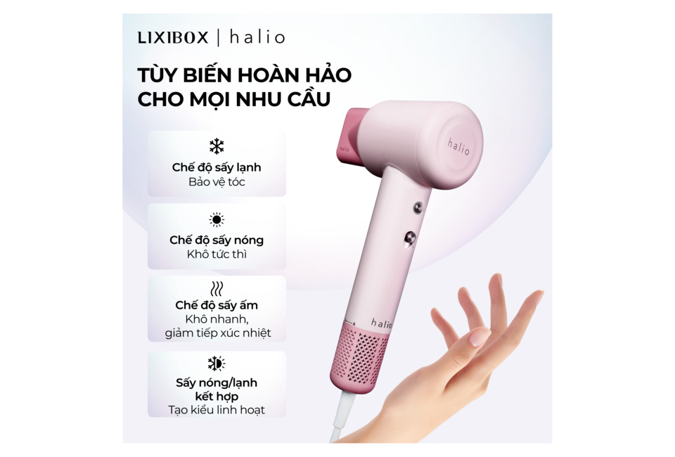 Combo Máy Sấy Tóc & Máy Tạo Kiểu 2in1 - Baby Pink kết hợp các chức năng làm khô và tạo kiểu linh hoạt. Thích hợp cho mọi nhu cầu chăm sóc tóc với các chế độ sấy lạnh, sấy nóng và sấy ẩm.