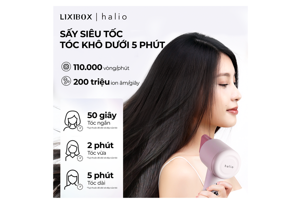 Combo máy sấy tóc Halio High Speed Ionic Hair Dryer và máy uốn duỗi Halio 2in1 Airplus Hair Styler mang đến trải nghiệm sấy và tạo kiểu tóc tiện lợi, nhanh chóng với công suất mạnh mẽ và công nghệ ion âm.
