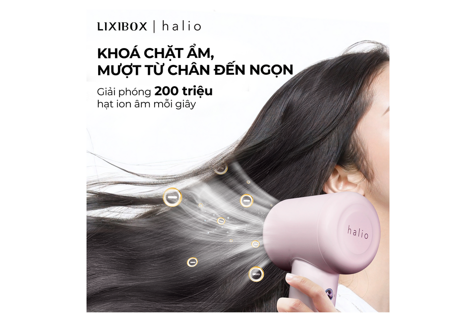 Combo máy sấy tóc Halio High Speed Ionic Hair Dryer và máy uốn duỗi Halio 2in1 Airplus Hair Styler mang đến trải nghiệm chăm sóc tóc hoàn hảo với ion âm giải phóng mỗi giây. Khóa ẩm, mượt từ chân đến ngọn.