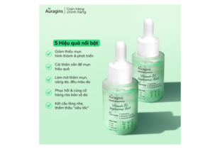 Combo 9 Bộ Ba Tinh Chất The Auragins Da Sạch Mịn Rạng Ngời Tự Tin Tặng Gel Rửa Mặt Cho Da Dầu Mụn + Đá Guasha; sản phẩm có tác dụng làm giảm mụn, cải thiện tình trạng da, làm mềm da và phục hồi hàng rào bảo vệ da.