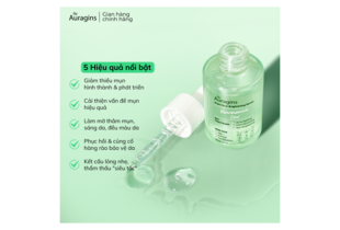 Combo 10 Bộ Đôi Tinh Chất Kiểm Soát Dầu Mụn The Auragins Tặng Gel Rửa Mặt cho da dầu mụn + Dụng Cụ Massage Mặt Gua Sha với 5 hiệu quả nổi bật giúp giảm mụn, cải thiện tình trạng da, làm mềm mịn và phục hồi sức sống cho làn da.