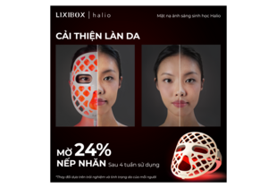 Mặt Nạ Ánh Sáng Sinh Học Halio PureGlow Ultralite Silicone LED Face Mask với sự cải thiện làn da, giảm 24% nếp nhăn chỉ sau 4 tuần sử dụng. Sản phẩm kết hợp cùng Máy Sấy Tóc Halio Hypersonic - Silver Frost.