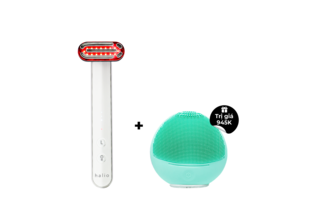 Máy Ánh Sáng Đỏ Tăng Sinh Collagen Halio Red Light Therapy Device 3 in 1 kèm theo Máy rửa mặt dành cho da nhạy cảm, sản phẩm hoàn hảo cho liệu pháp làm đẹp và chăm sóc da an toàn, kết hợp công nghệ hiện đại với thiết kế tiện lợi.
