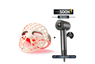 Mặt Nạ Ánh Sáng Sinh Học Halio PureGlow Ultralite Silicone LED Face Mask kết hợp với Máy Sấy Tóc Halio Hypersonic - Space Grey, giảm giá 500K, số lượng giới hạn.