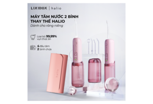 Combo Máy Tăm Nước 2 Bình Thay Thế Halio Muted Rose & Bàn chải điện Halio Sonic SmartClean Sky Blue mang đến giải pháp chăm sóc răng miệng hiệu quả với thiết kế hiện đại và tiện lợi, giúp loại bỏ 99,99% mảnh vụn thực phẩm.