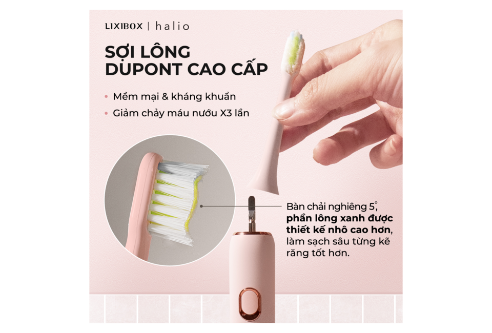Combo Máy Tăm Nước 2 Bình Thay Thế Halio Muted Rose & Bàn chải điện Halio Sonic SmartClean Sky Blue Chăm Sóc Răng Miệng với thiết kế hiện đại, hỗ trợ chăm sóc răng miệng hiệu quả và tiện lợi.