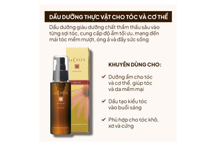 Dầu Dưỡng Tóc La CASTA Aromaesthe Hair Oil Phục Hồi và Mềm Mượt Tóc 80ml, cung cấp độ ẩm tối ưu cho tóc, giúp tóc mềm mịn, bóng khỏe. Thích hợp cho tóc khô, xơ và cứng, mang lại sự sống cho mái tóc.