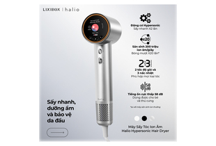 Máy Sấy Tóc Ion Âm Halio Hypersonic Hair Dryer Silver Frost với công nghệ Hypersonic, tạo ra 200 triệu ion âm/giây, tích hợp chế độ gió nóng và lạnh, và độ ồn chỉ 58 dB, thích hợp cho mọi loại tóc.