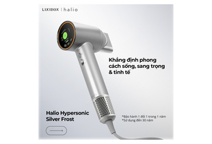 Máy Sấy Tóc Ion Âm Halio Hypersonic Hair Dryer Silver Frost với thiết kế sang trọng, tinh tế, kèm theo tốc độ sấy nhanh và công nghệ ion âm giúp bảo vệ tóc. Sản phẩm lý tưởng cho những ai yêu thích phong cách sống hiện đại.