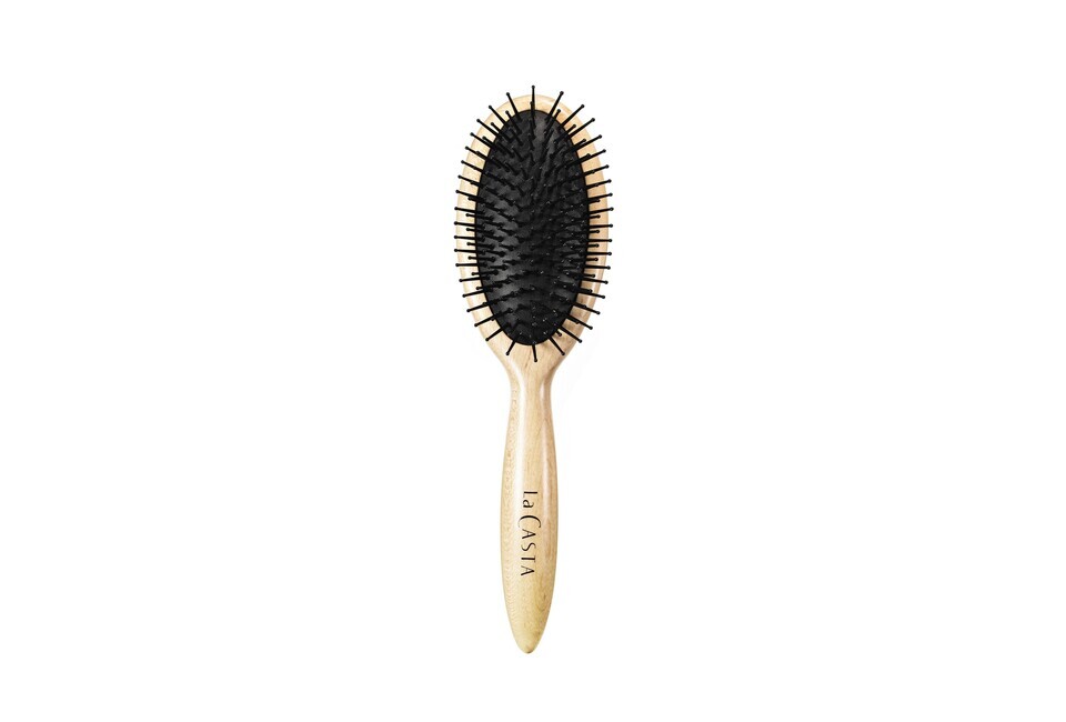 Lược Gỗ Massage Gỡ Rối La CASTA Head Spa Massage Brush với thiết kế tay cầm gỗ tự nhiên và đầu lược mềm mại, lý tưởng cho việc massage đầu và gỡ rối tóc, mang lại trải nghiệm thư giãn tuyệt vời cho người sử dụng.