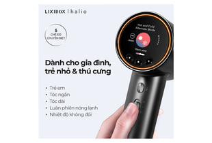 Máy Sấy Tóc Ion Âm Halio Hypersonic Hair Dryer Space Grey với màn hình điều khiển và các chế độ chuyên biệt, thiết kế hiện đại dành cho gia đình, trẻ nhỏ và thú cưng.