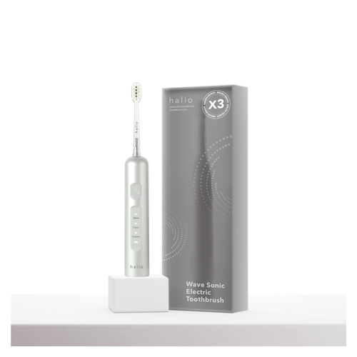 Bàn chải điện tích hợp công nghệ chuyển động kép Halio Wave Sonic Electric Toothbrush - Silver Frost