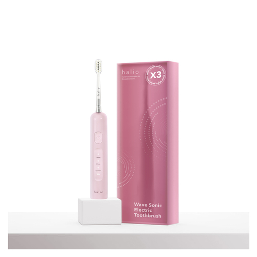 Bàn chải điện tích hợp công nghệ chuyển động kép Halio Wave Sonic Electric Toothbrush - Pink Whisper