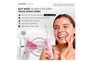 Bàn chải điện tích hợp công nghệ chuyển động kép Halio Wave Sonic Electric Toothbrush - Pink Whisper