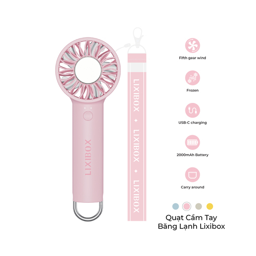 Quạt Cầm Tay Băng Lạnh Lixibox Handheld Refrigeration Fan - Pink