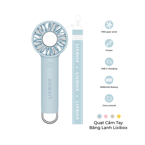 Quạt Cầm Tay Băng Lạnh Lixibox Handheld Refrigeration Fan - Blue