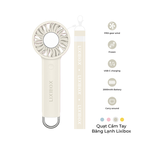 Quạt Cầm Tay Băng Lạnh Lixibox Handheld Refrigeration Fan - Beige