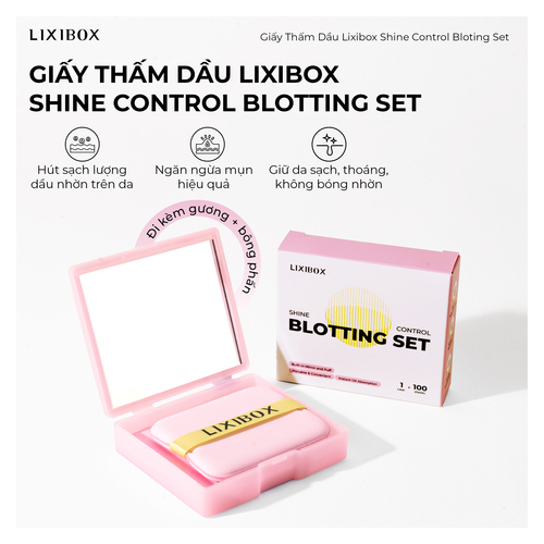 Giấy thấm dầu Kèm Gương Lixibox Shine Control Blotting Set
