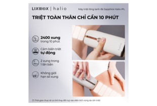 Bộ sản phẩm Combo Triệt Lông Mát Lạnh của halio với công nghệ triệt lông Sapphire IPL, cho 2400 xung trong 10 phút, cảm biến tự động, mang lại hiệu quả nhanh chóng và tiện lợi cho người sử dụng.