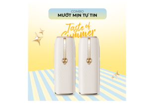 Combo Mát Mịn Tự Tin với thiết kế hiện đại, mang đến trải nghiệm tươi mới cùng hương vị mùa hè. Hình ảnh sản phẩm có màu sắc tươi sáng, phù hợp với không khí mùa hè.