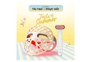 Combo Tái Tạo & Phục Hồi Da từ halio với mặt nạ chuyên dụng và thiết bị ánh sáng đa năng, tạo cảm giác tươi mới, hoàn hảo cho mùa hè.