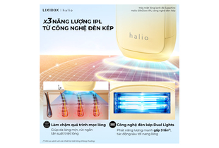Máy Triệt Lông Halio SilkGlow IPL Sapphire Cooling Hair Removal Device với công nghệ đèn kép, tăng gấp ba lần công suất, giúp làm chậm quá trình mọc lông và mang lại làn da mịn màng.
