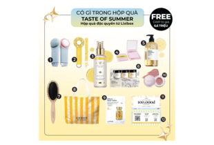 Bàn chải điện làm trắng răng Halio Sonic Whitening Toothbrush Rose Gold nằm trong bộ quà Taste of Summer từ Lixibox, bao gồm các sản phẩm chăm sóc sắc đẹp tiện lợi và hiệu quả cho mùa hè.