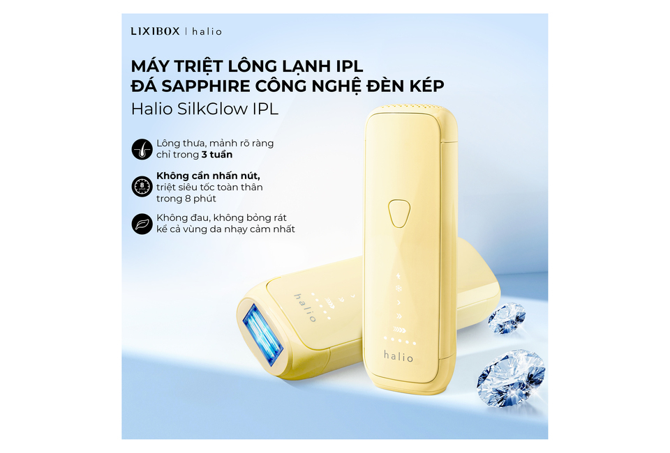 Máy Triệt Lông Halio SilkGlow IPL với công nghệ IPL hiện đại, giúp loại bỏ lông hiệu quả chỉ trong 3 tuần. Thiết kế nhỏ gọn, không đau, không phản ứng với da nhạy cảm.