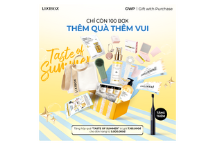 Bảng quà tặng "Taste of Summer" từ Lixibox với nhiều sản phẩm chăm sóc sắc đẹp hấp dẫn. Chỉ còn 100 box, khuyến mãi đặc biệt cho đơn hàng từ 5.000.000đ. Mua ngay để nhận quà hấp dẫn!