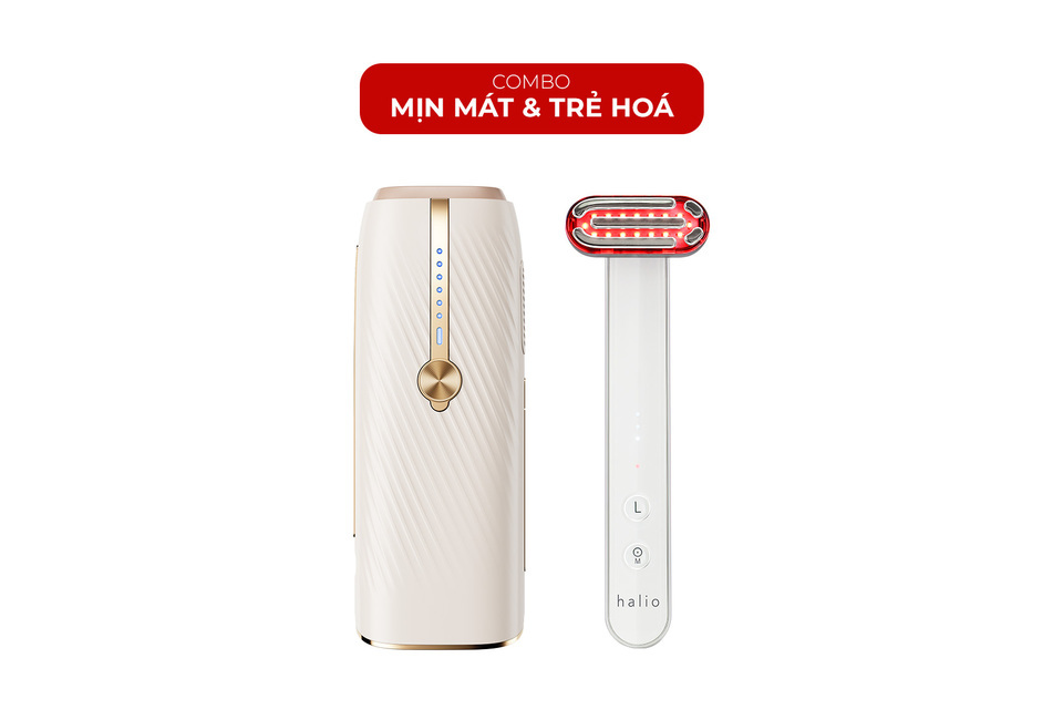 Sản phẩm Combo Mịn Mát và Trẻ Hóa gồm thiết bị chăm sóc da với thiết kế tinh tế, mang đến trải nghiệm làm đẹp cao cấp và hiệu quả trong việc làm mát và trẻ hóa làn da.
