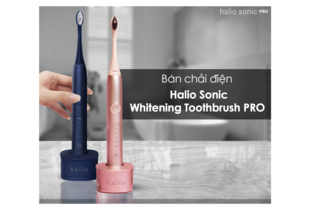 Bàn chải điện Halio Sonic Whitening Toothbrush PRO với hai màu sắc hiện đại, xanh và hồng, thiết kế sang trọng, chức năng làm trắng và làm sạch hiệu quả.