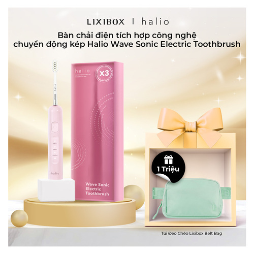 Bàn chải điện tích hợp công nghệ chuyển động kép Halio Wave Sonic Electric Toothbrush - Pink Whisper
