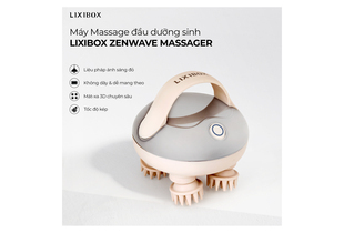 Máy Massage đầu dưỡng sinh Lixibox ZenWave Massager, thiết kế không dây, dễ mang theo, có chức năng mát-xa 3D chuyên sâu và tốc độ kép. Phù hợp cho việc thư giãn và chăm sóc sức khỏe.