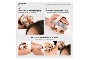 Máy Massage đầu dưỡng sinh Lixibox ZenWave Massager với công nghệ ánh sáng đỏ, thiết kế công thái học, giúp thư giãn toàn thân, hỗ trợ nuôi dưỡng tóc và da đầu.
