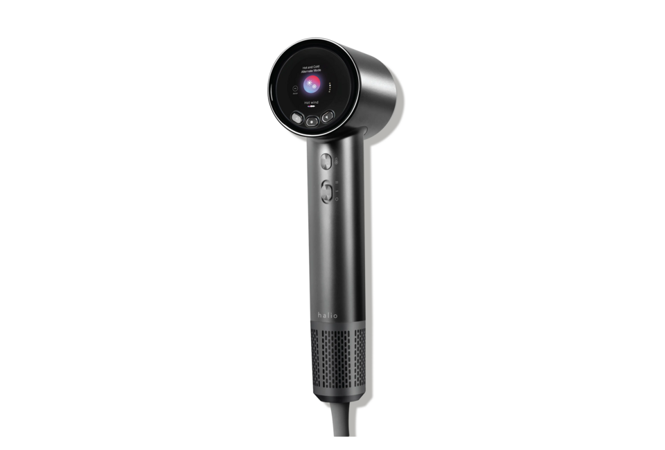 Máy Sấy Tóc Ion Âm Halio Hypersonic Hair Dryer màu Space Grey, thiết kế hiện đại, với nhiều chế độ bao gồm Hot and Cold Alternate Mode, phù hợp cho việc làm khô tóc nhanh chóng và hiệu quả.