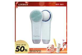 Máy Rửa Mặt Massage Tích Hợp Liệu Pháp Ánh Sáng và Nhiệt Halio Multi-task Cleansing & Massaging Device with Red Blue Light Therapy 5 in 1 - Ice Blue
