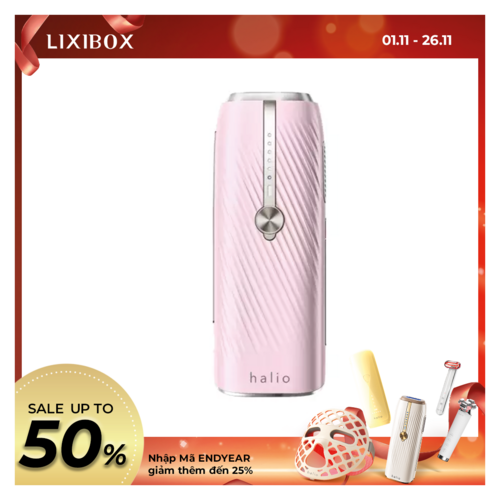 Máy Triệt Lông Lạnh Sapphire Halio InfinityGlow Advanced IPL Sapphire Cooling Hair Removal Device Kèm Set Gift - Soft Pink