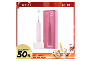 Bàn chải điện tích hợp công nghệ chuyển động kép Halio Wave Sonic Electric Toothbrush - Pink Whisper với thiết kế hiện đại, màu hồng nhẹ nhàng, mang đến trải nghiệm chăm sóc răng miệng hiệu quả và dễ dàng.