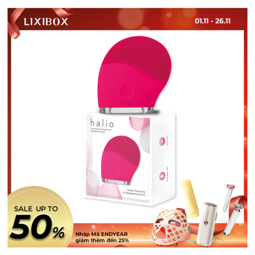 Halio Facial Cleansing & Massaging Device Hot Pink Limited Edition