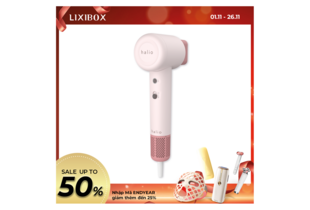 Máy Sấy Tóc Halio High Speed Ionic Hair Dryer màu hồng với thiết kế hiện đại, công suất cao, giúp làm khô tóc nhanh chóng và hiệu quả. Giảm giá lên tới 50% trong chương trình khuyến mãi.