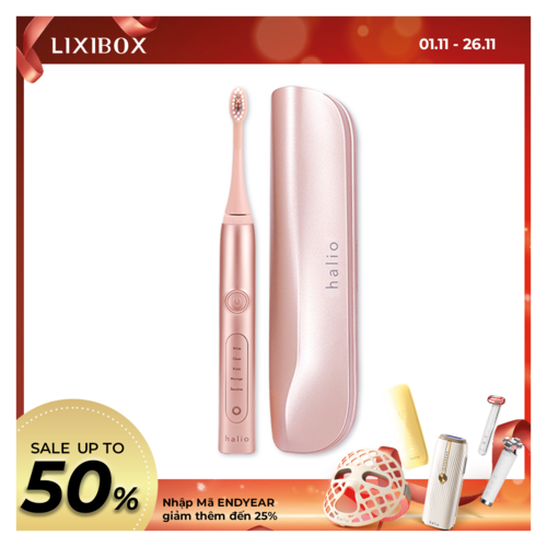 Bàn chải điện làm trắng răng Halio Sonic Whitening Toothbrush Rose Gold