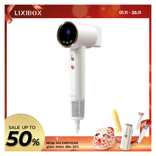 Máy Sấy Tóc Ion Âm Halio Hypersonic Hair Dryer Pearl White