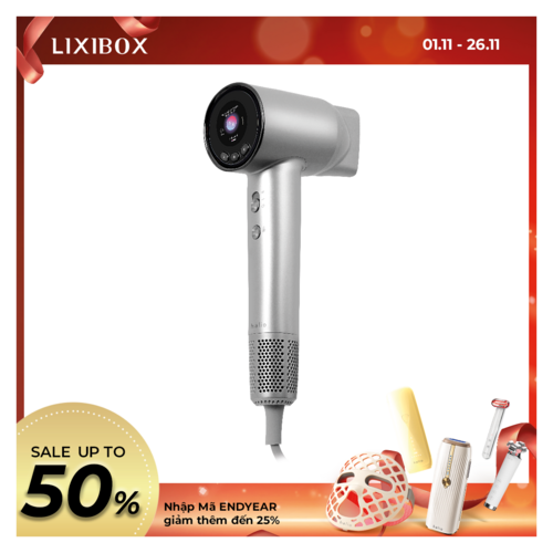 Máy Sấy Tóc Ion Âm Halio Hypersonic Hair Dryer Silver Frost