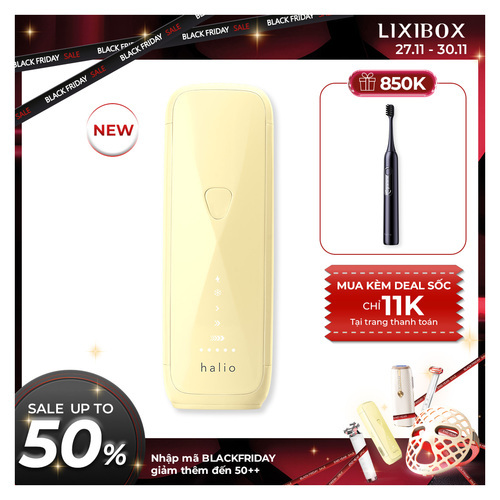 Máy Triệt Lông Halio SilkGlow IPL Sapphire Cooling Hair Removal Device - Yellow