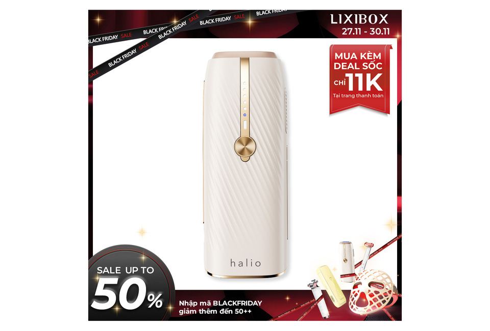 Máy Triệt Lông Lạnh Sapphire Halio InfinityGlow Advanced IPL Sapphire Cooling Hair Removal Device - Beige, thiết kế hiện đại và tinh tế, mang lại hiệu quả triệt lông tối ưu cho người dùng.