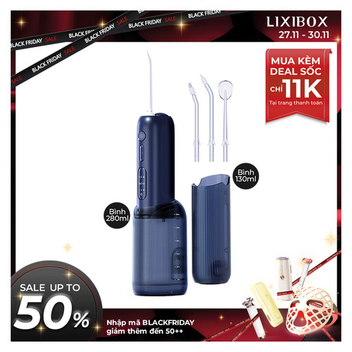 Máy Tăm Nước 2 Bình Thay Thế Halio UltraClean Express Hydro Floss Phiên Bản Nâng Cấp Dành Cho Răng Niềng - Ocean Blue